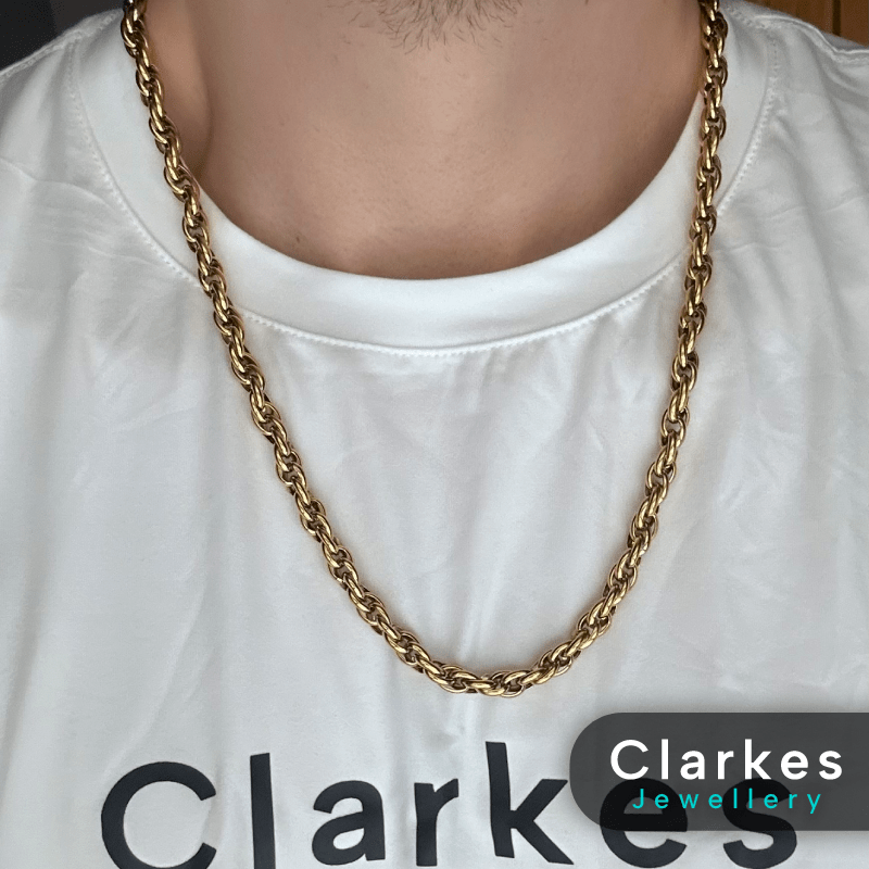 18ct GF Chunky 7mm Rope Chain Wide 20-24" - Image 4