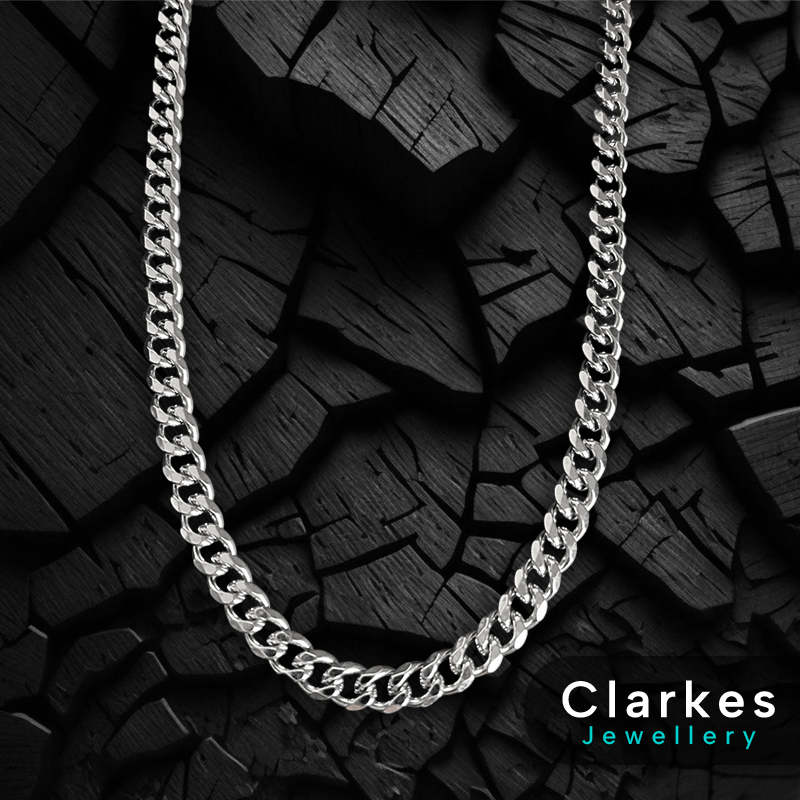 Stainless Steel Diamond Cut Cuban Chain - 11mm, 24" - Image 2