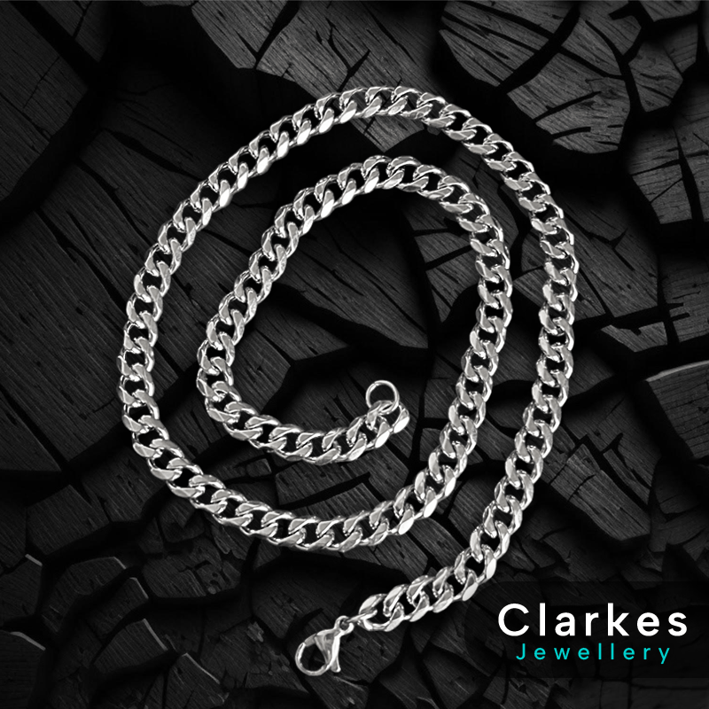 Stainless Steel Diamond Cut Cuban Chain - 11mm, 24" - Image 3