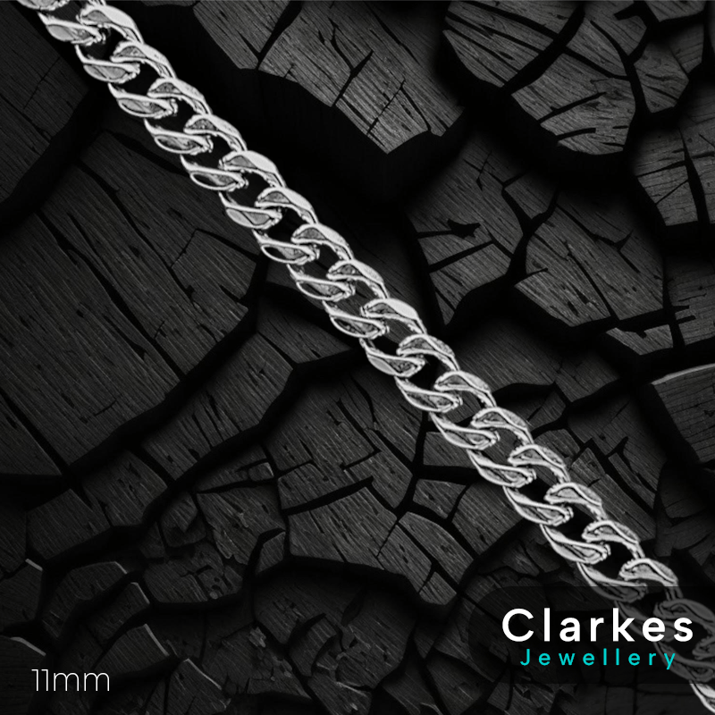 Stainless Steel Diamond Cut Cuban Chain - 11mm, 24" - Image 4