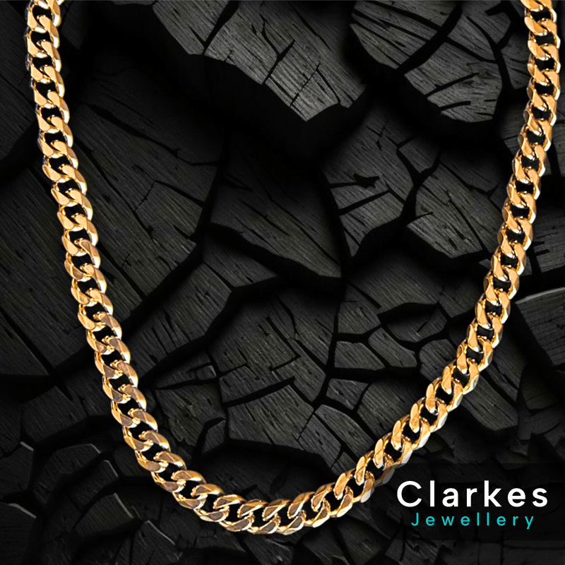 Gold Stainless Diamond Cut Cuban Chain - 11mm, 22" - Image 3