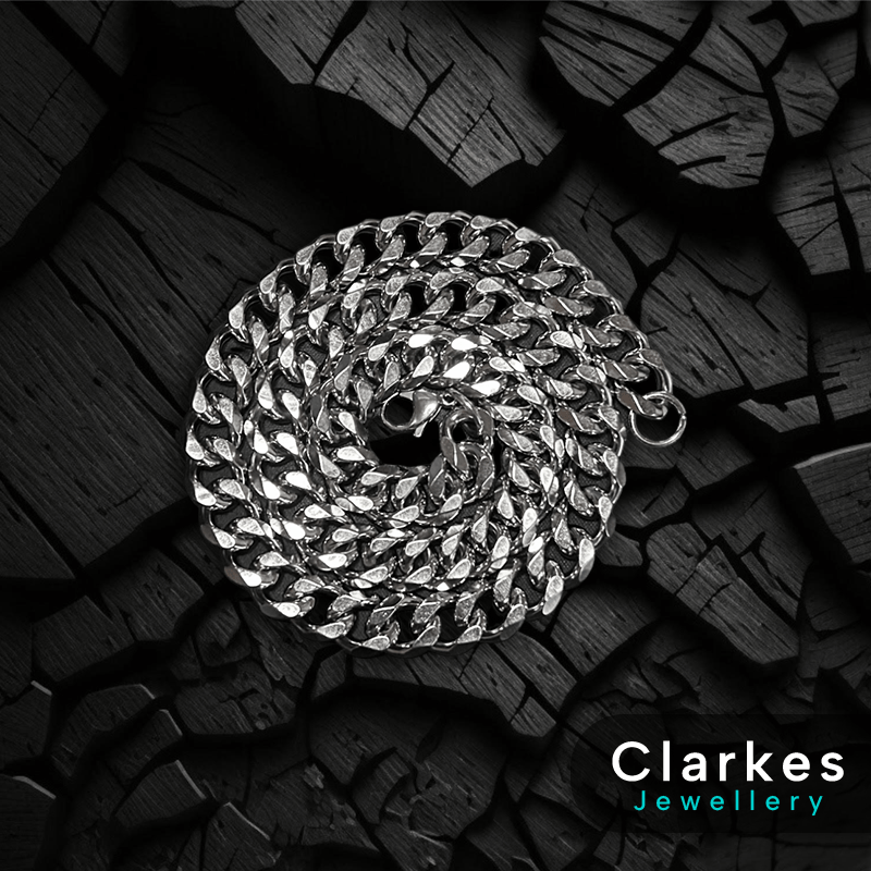 Stainless Steel Diamond Cut Cuban Chain - 13mm, 24" - Image 3