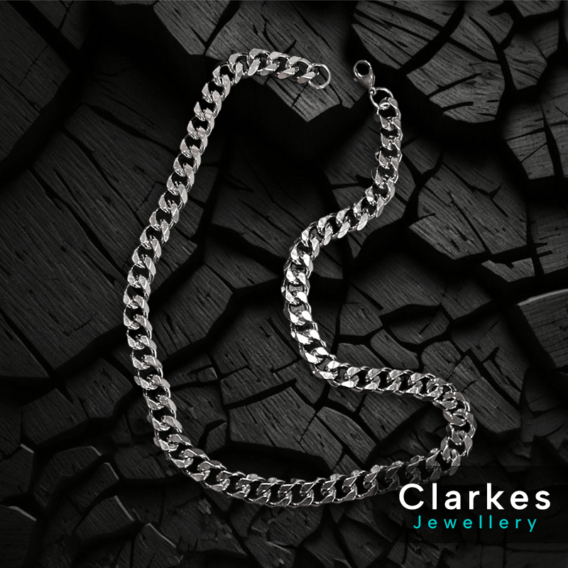 Stainless Steel Diamond Cut Cuban Chain - 13mm, 24" - Image 2