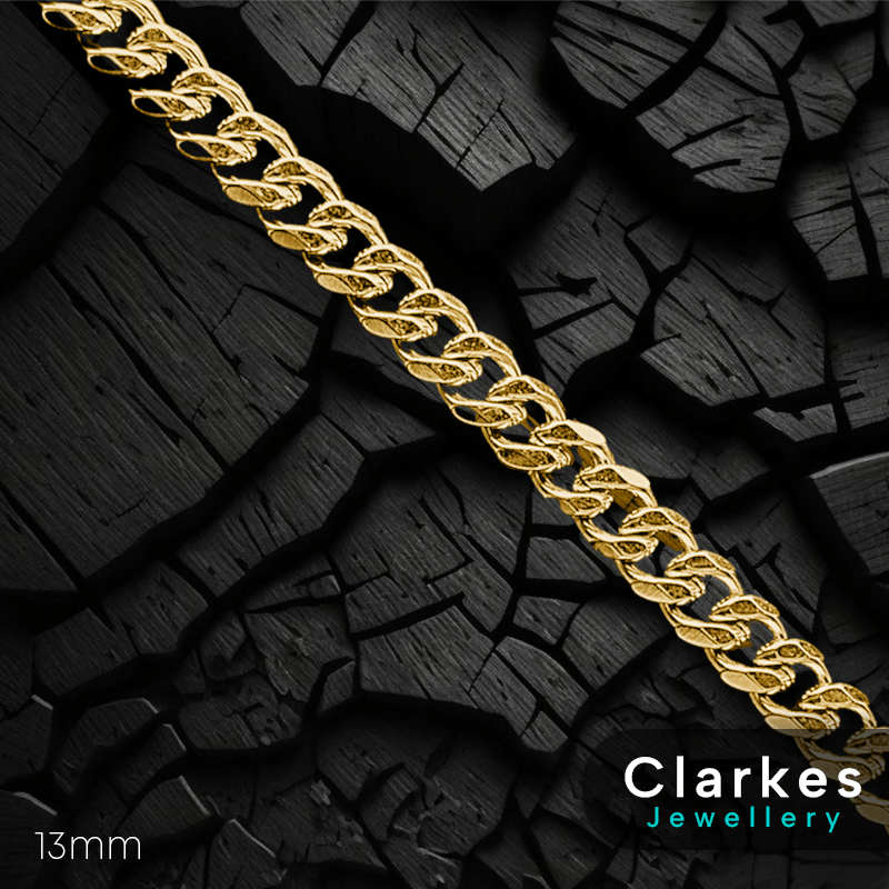 Gold Stainless Diamond Cut Cuban Chain - 11mm, 22" - Image 4