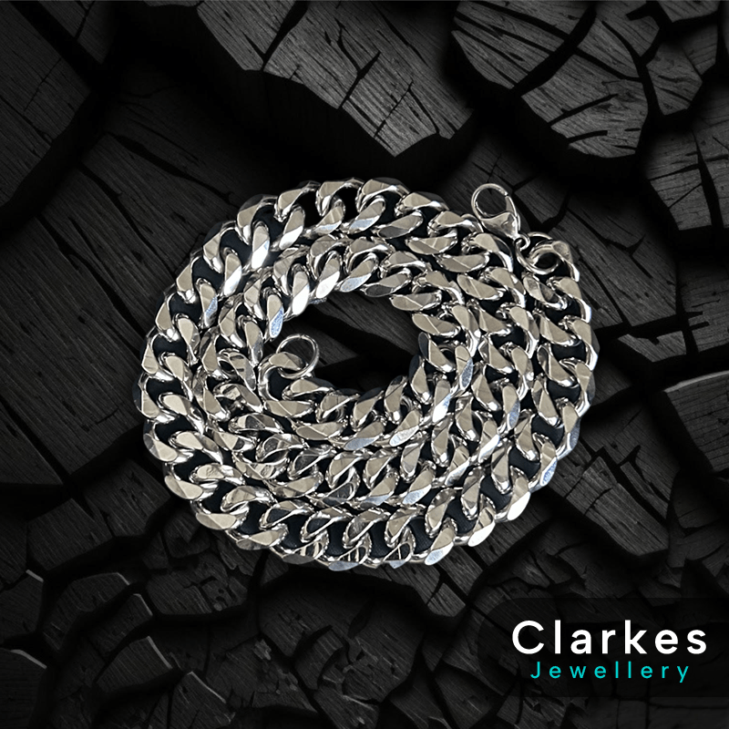 Stainless Steel Diamond Cut Cuban Chain - 15mm, 24" - Image 4