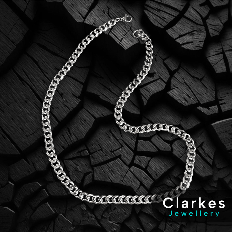 Stainless Steel Diamond Cut Cuban Chain - 7mm, 20" - Image 3