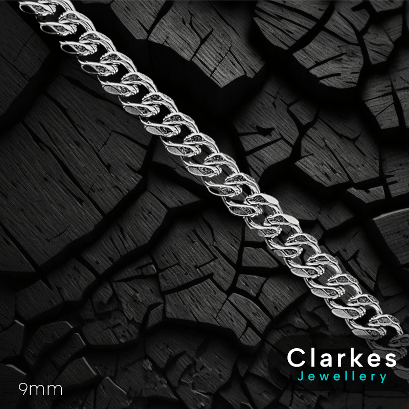 Stainless Steel Diamond Cut Cuban Chain - 9mm, 22" - Image 3