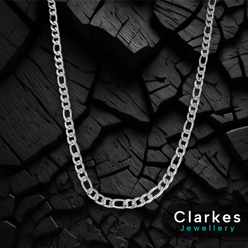 Timeless 9mm Silver Figaro Chain Necklace - 24" Stainless Steel - Image 2