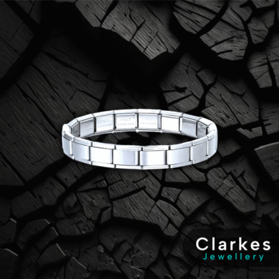 Luxury Italian 9mm 18 Link Silver Sizeable Bracelet With Removable Charm Links