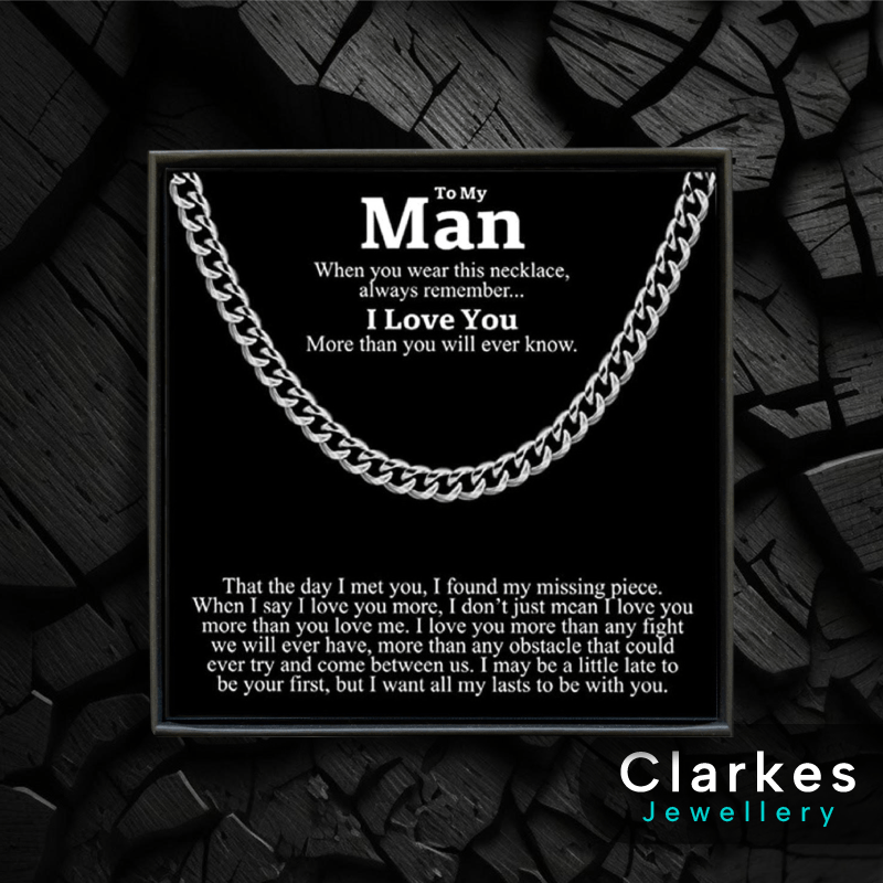 7mm Silver Cuban Chain for Him - Stainless Steel Gift Boxed Necklace