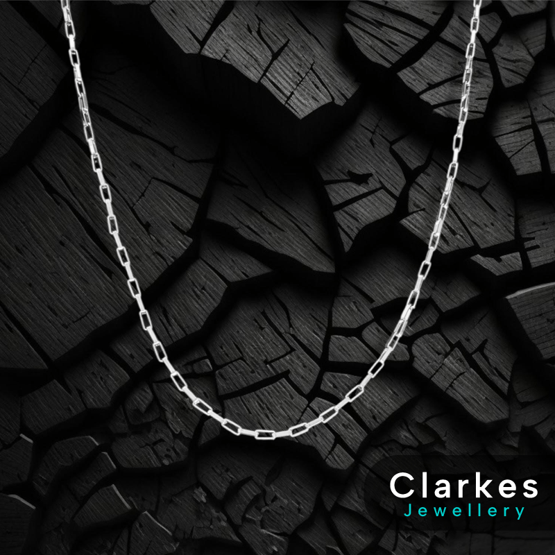 7mm Rectangle Paperclip Style Link Ladies 50cm Necklace + Giftbox - Image 2
