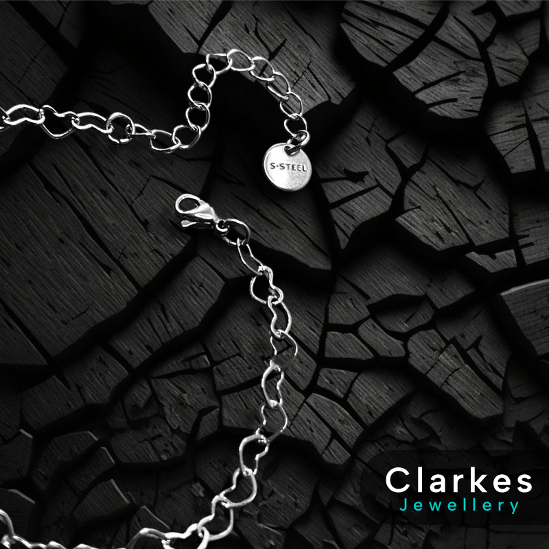 Heart Link Bracelet Stainless Steel 17+5cm Adjustable 5mm Women's Bracelet - Image 3