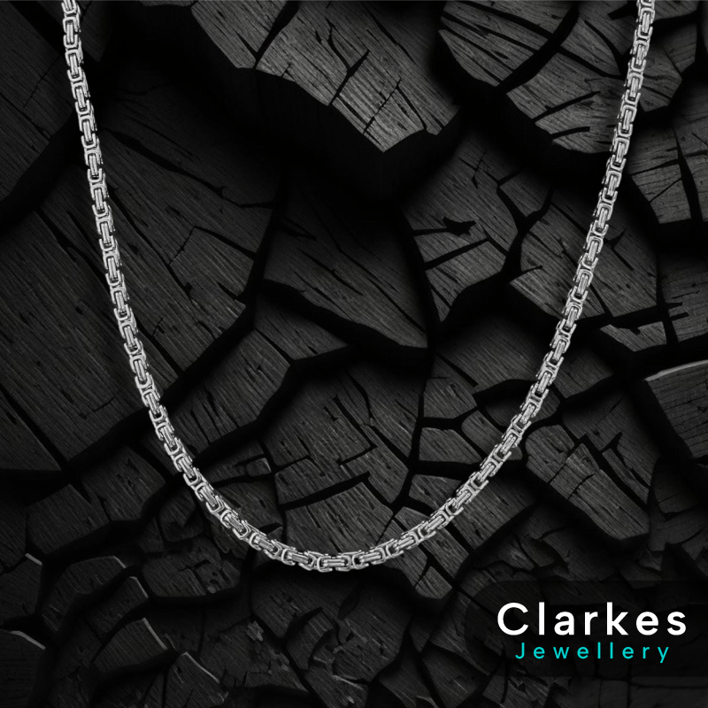 Stainless Steel 24" Stainless Byzantine Link Necklace Chain - 6mm