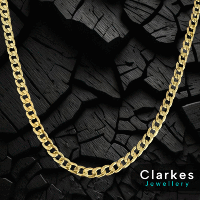 18ct GB Solid Stainless Italian Cuban Necklace 60cm 6mm Chain