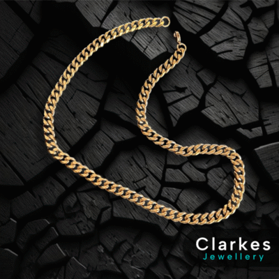 Mens Boys 9ct Gold Filled Solid Italian Curb Cuban Chain 21.5" 9mm + Giftbox