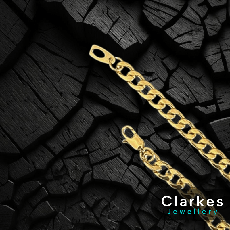 18ct Gold Italian Curb Cuban Chain 24” + Bracelet 9" 6mm - Image 3
