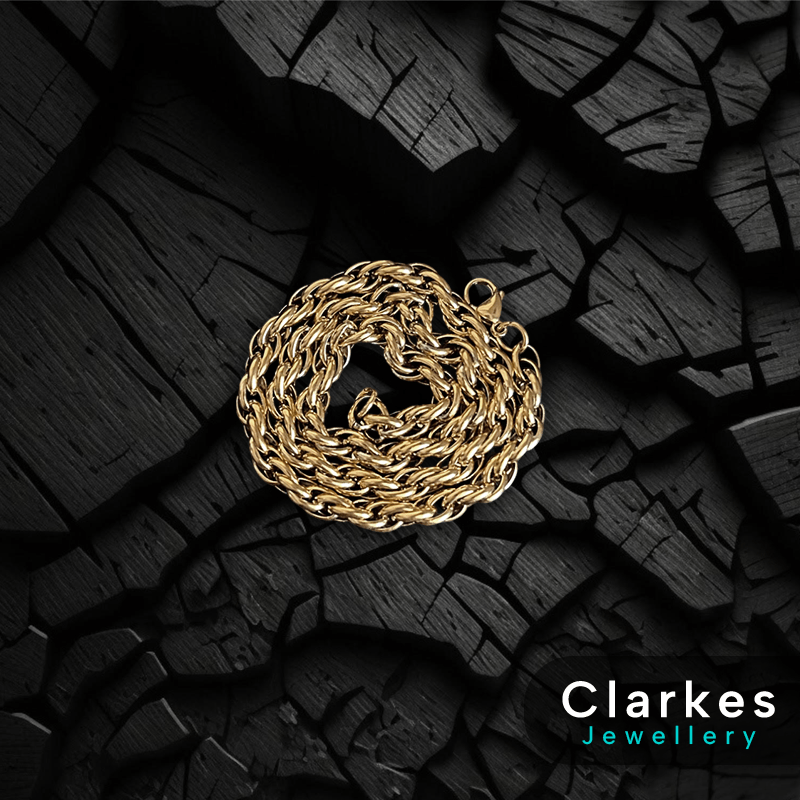 18ct Gold Filled Stainless Steel Chunky Rope Chain Necklace 7mm 20" - Image 3