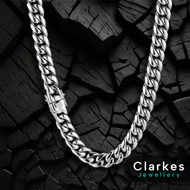 Italian 8mm Miami Cuban Curb Bracelet Chain Set 24" 8" Men's Boys + Giftbox - Image 2
