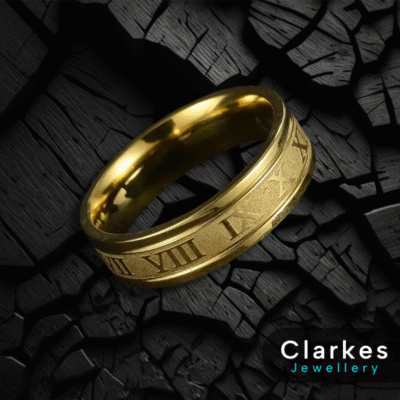 9ct GF Roman Numeral Band Ring - Stylish &Versatile Jewellery for Any Occasion