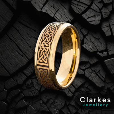 9ct Gold Filled Textured Vintage Viking Style Band Ring