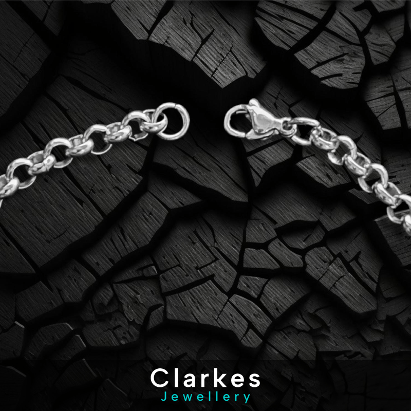 Silver Belcher Link Bracelet 17cm Long 4mm Thick - Image 2