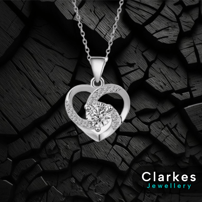 925 Silver Ladies Heart Necklace - Everyday Jewellery