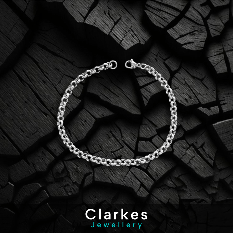 Silver Belcher Link Bracelet 17cm Long 4mm Thick