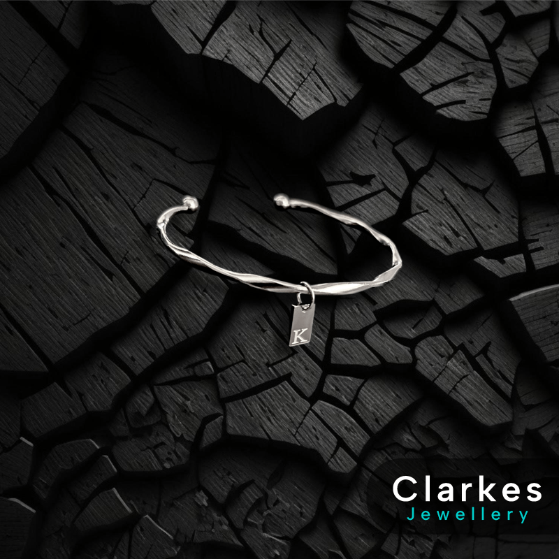 Personalised Initial Letter Adjustable Bracelet Stainless Steel