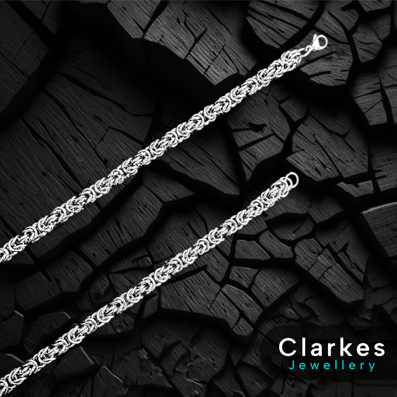 Stainless Steel 24" Round Byzantine Link Necklace Chain - 7mm - Image 2