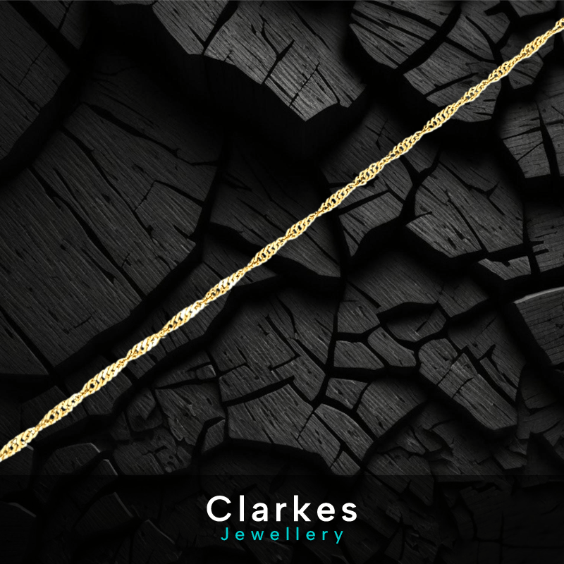 18ct Gold Italian Dainty Twisted Rope Chain Necklace 19.6" Classic Chain - Image 2