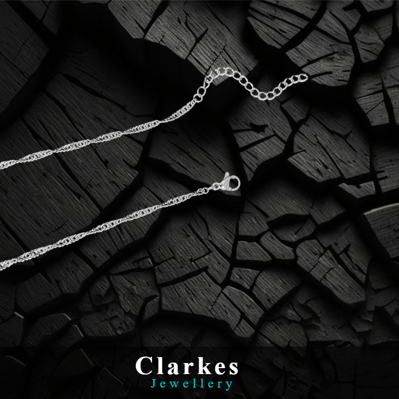 Italian Dainty Twisted Rope Chain Necklace 316 Stainless 19.6" Classic Chain - Image 3