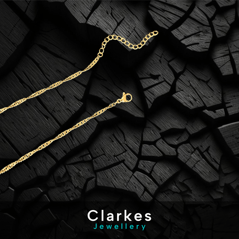 18ct Gold Italian Dainty Twisted Rope Chain Necklace 19.6" Classic Chain - Image 3