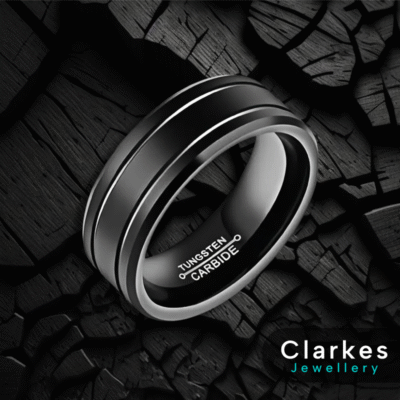 Matte Black 8mm Tungsten Carbide Band Ring for Men