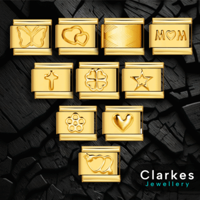 Gold Italian Modular Bracelet Charms Fit All 9mm Italian Charm Bracelets