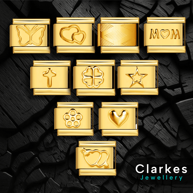 Gold Italian Modular Bracelet Charms Fit All 9mm Italian Charm Bracelets