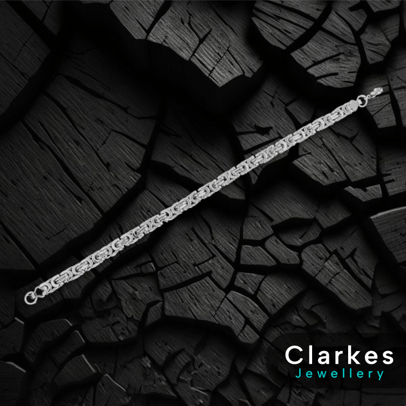 9" Stainless Steel Flat Byzantine Link Bracelet- 6mm - No Fade - Image 2