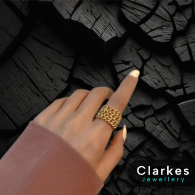 9ct Gold Plated Adjustable Keeper Style Ring