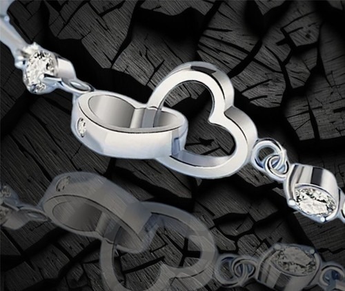 Silver Love Heart Bangle Bracelet Hallmarked 925 Adjustable Ladies Bracelet - Image 3