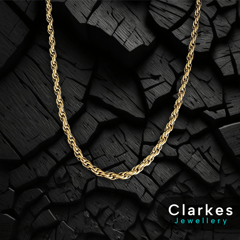 18ct Gold Filled Stainless Steel Chunky Rope Chain Necklace 7mm 20"