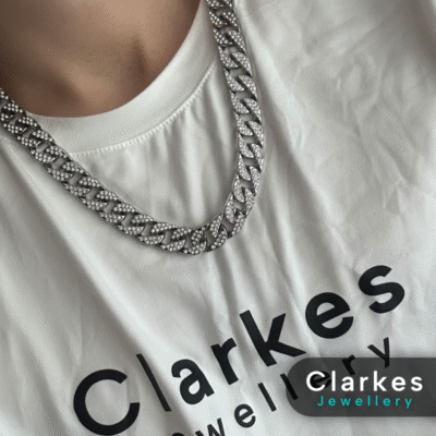 Men's Chunky Iced Out Cuban Curb Link Chains & Bracelets 13mm Wide 60cm Long