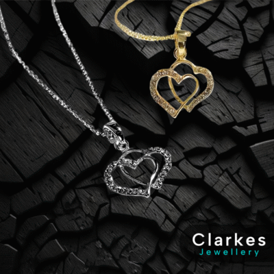 Ladies Stunning Hearts Necklace 925 Silver Chain