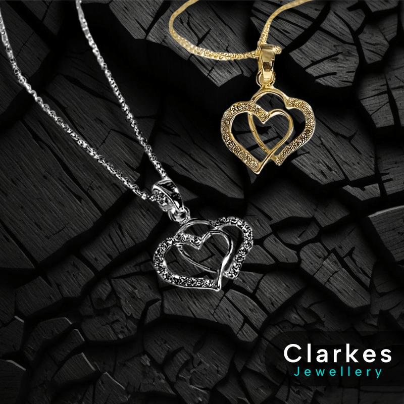 Ladies Stunning Hearts Necklace 925 Silver Chain