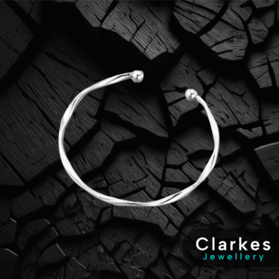 Stunning Silver Ladies Adjustable Bangle Bracelet Fits Any Size