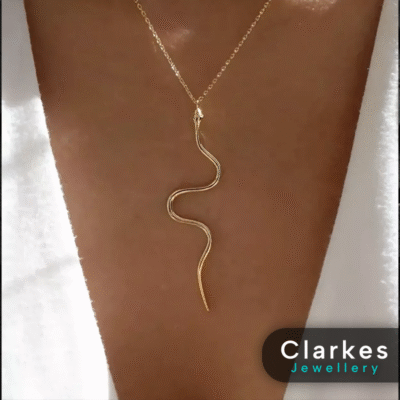 Stunning Gold Filled Ladies Necklace With Snake Pendant