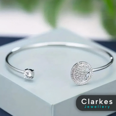 Silver Adjustable Tree Of Life Bracelet Bangle