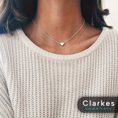 Simplistic Ladies 925 Silver Heart Pendant Necklace