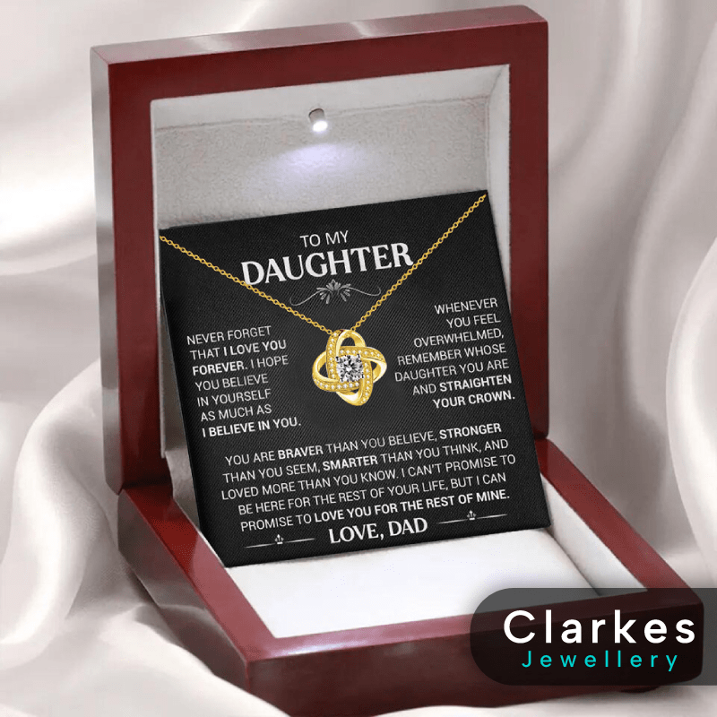 To My Daughter Necklace - 18ct Gold Necklace Premium Gift For Daughter