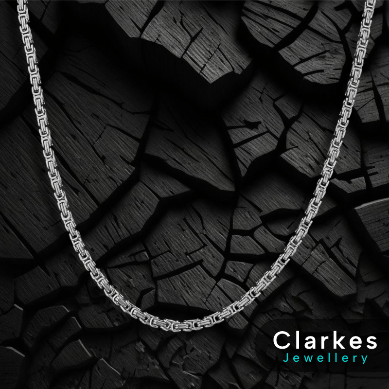 Durable Stainless Steel Box Byzantine Chain 24" + 9" Bracelet Set - Image 2