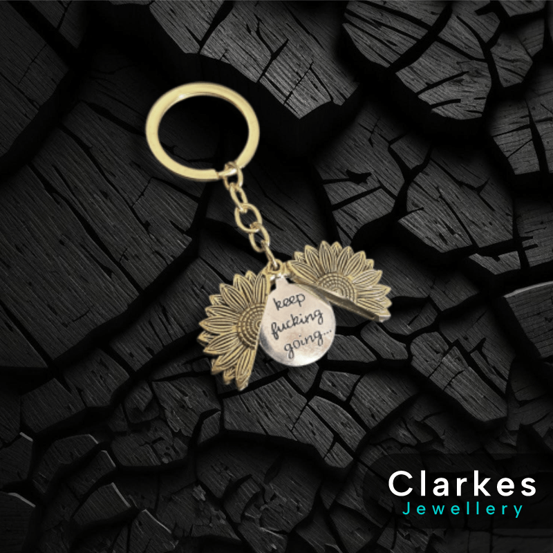 You Are My Sunshine Sunflower Keyring - Keep Going - Motivational / Fun Keyring - Image 2