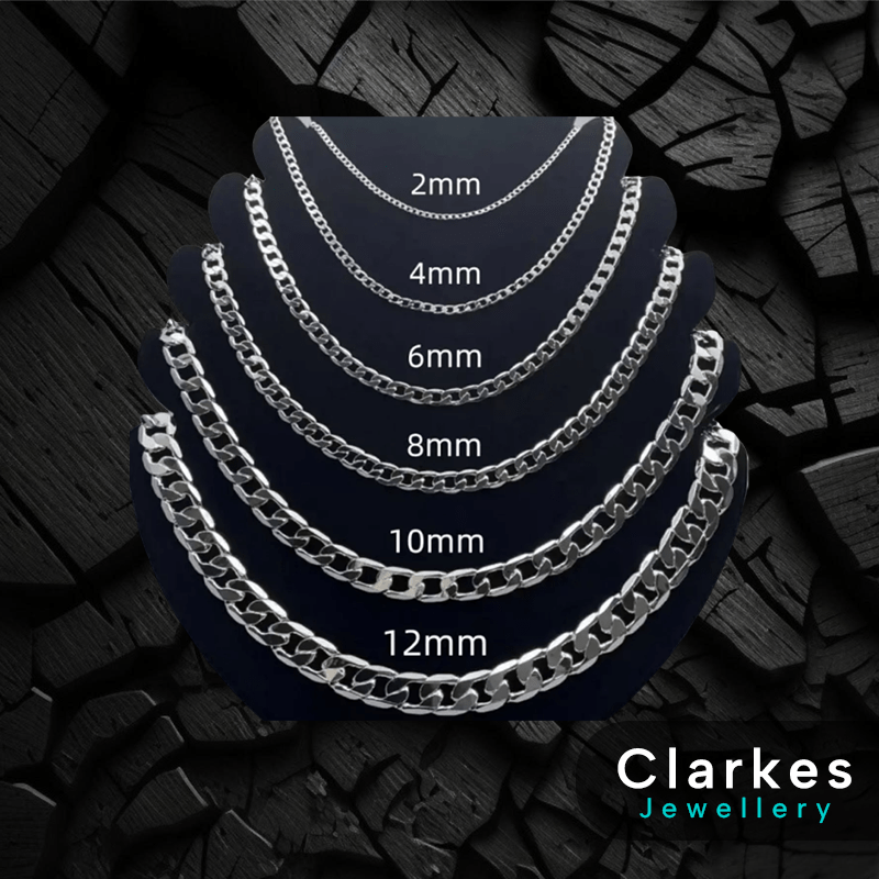 925 Silver Italian Cuban Link Chain - Men's Necklace 20" 22" 24" Curb Link